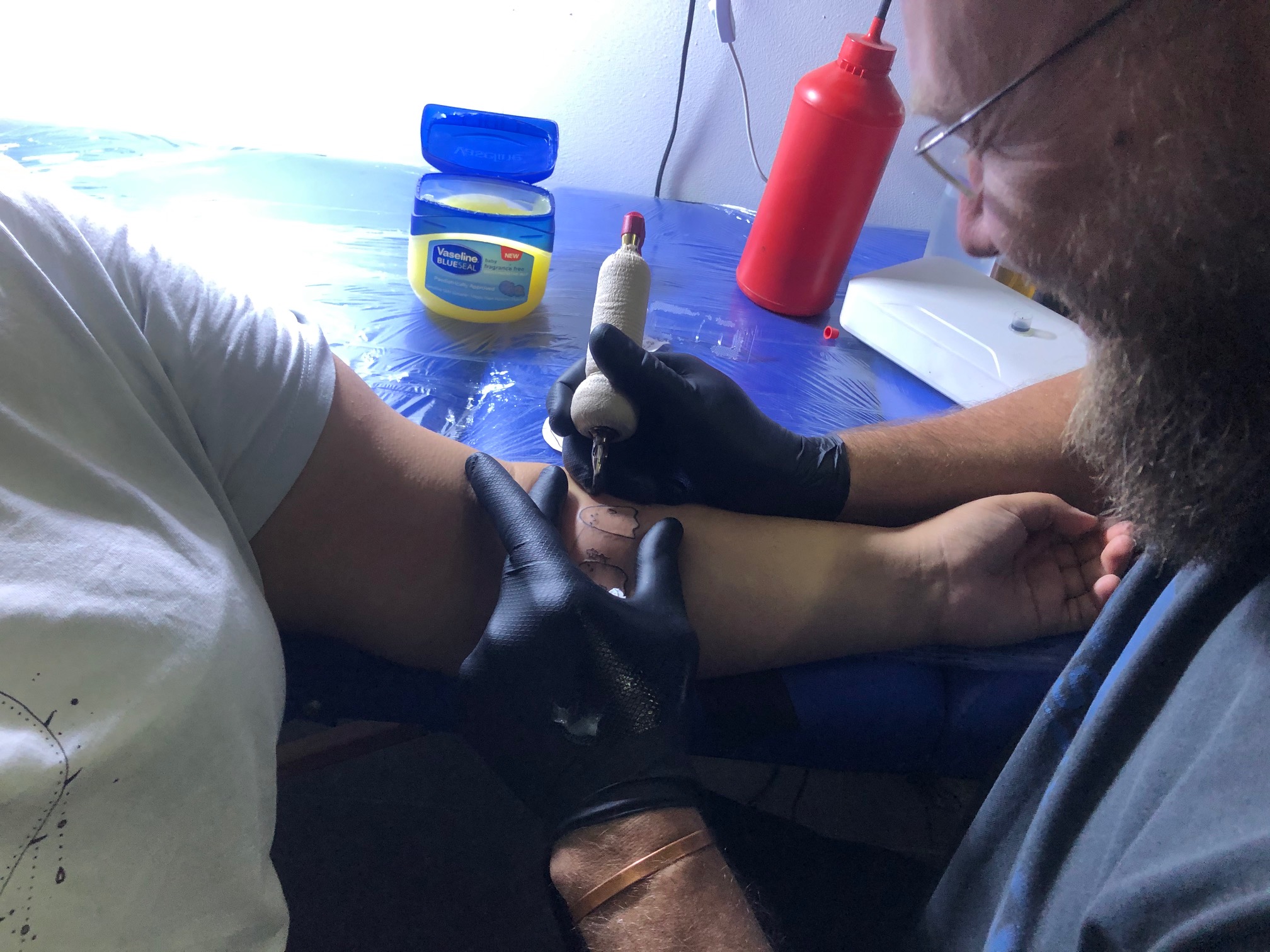 Tatoo Artist Werner Botha at the Donkey Shed